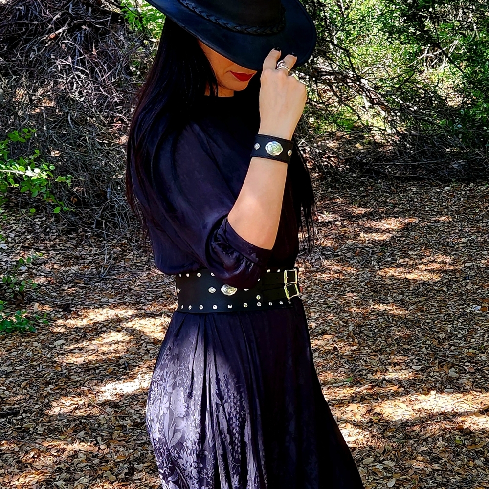 Black Leather Wristband